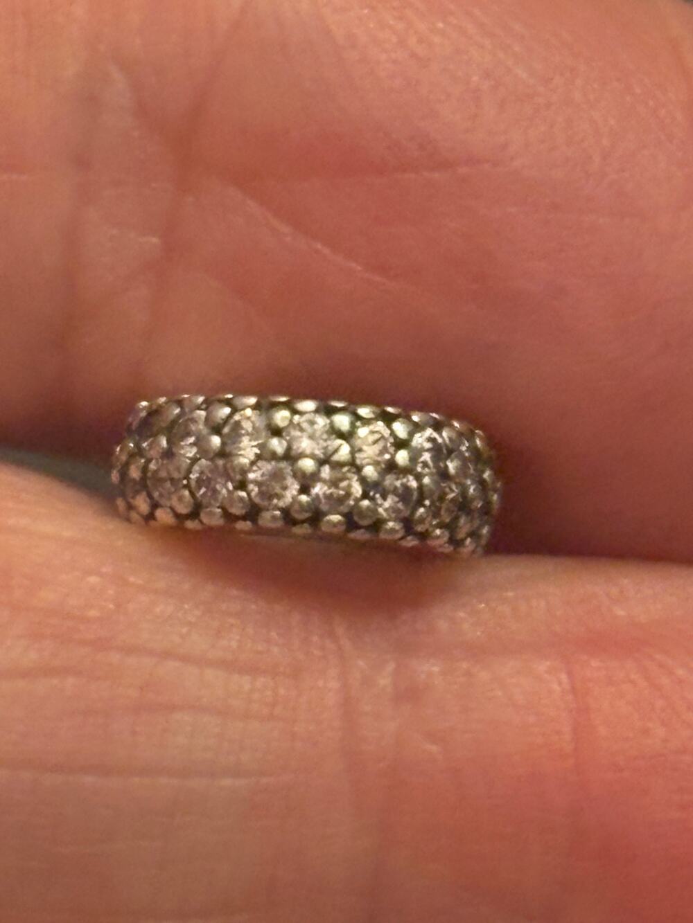 Authentic Pandora Clear CZ Pave Spacer Charm Sterling Silver S925 ALE